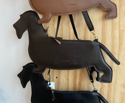 DACHSHUND BAG | LEATHER DARK BROWN