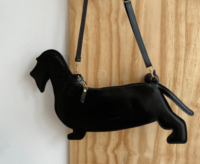 DACHSHUND BAG | LEATHER | BLACK