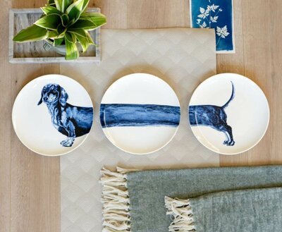 DACHSHUND WALL PLATE | THREE-PIECE