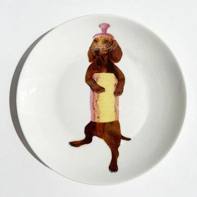 DACHSHUND CASTLE PLATES | SIX PIECES